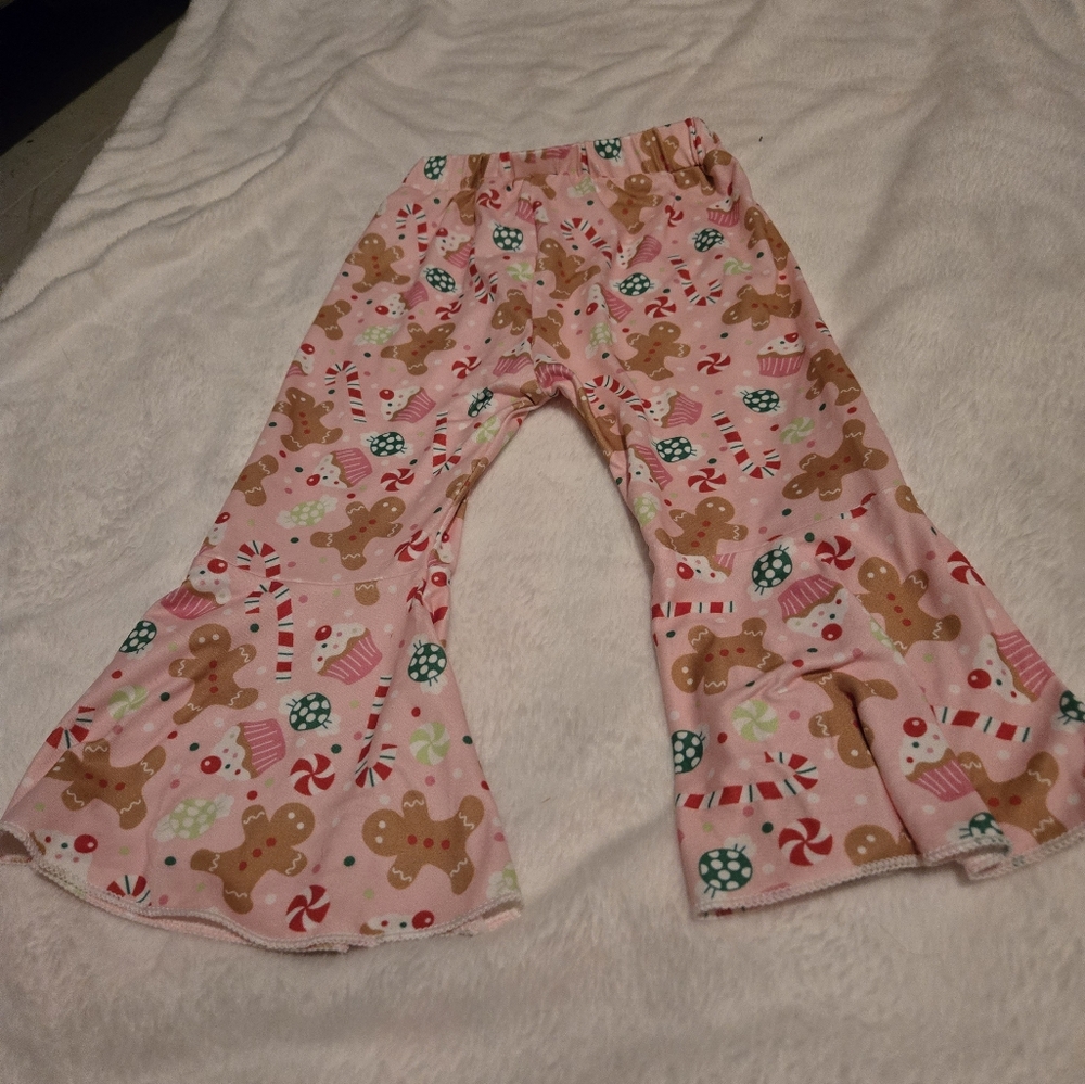 Girls Christmas bell bottom pants